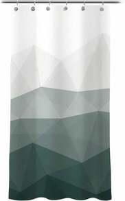 Popular Ombre Blue Fabric Contemporary Shower Curtains For Bathroom Dcor - 墨綠色 - 查看 4