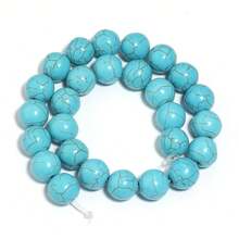 1 件天然绿松石珠圆形 3/4/6/8/10/12/14/16 毫米手链项链 DIY 珠宝制作