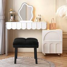 Black Ottoman Stool Square Makeup Stool With Wooden Legs Small Ottoman Stool Chair For Vanity Modern Padded Sofa Seat Foot Rest Stool Black