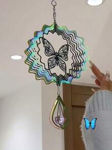 Mandala Wind Chime, Foldable Rotating Colorful Hanging Decor For Indoor And Outdoor Home