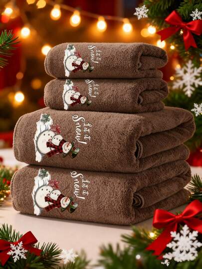 1 peça/2 peças Impressão de transferência térmica de Natal Papai Noel, boneco de neve, anão, decalque de árvore de Natal Toalha de banho de microfibra supermacia, toalha de banho supermacia e grande, toalha de secagem rápida, que não solta pelos, toalha de sauna, alta absorção, supermacia () portátil, toalha de hóspedes, toalha de banho de alta qualidade, acessório de banheiro durável, melhor presente para parceiro, tamanho da toalha: 40*80 cm, tamanho da toalha de banho: 70*140 cm Toalhas de banho para salão de beleza, esportes de hotel, itens essenciais para casa, toalha, cuidados com a pele