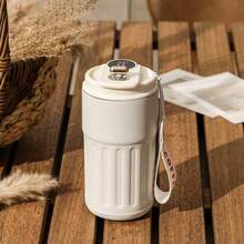 450ml Coffee Cup, Travel Mug, Splash-Proof, LED Smart Temperature Display, Touch Screen, Stainless Steel Vacuum Insulated Water Bottle, , Mug, Reusable Lid, Suitable For Travel, Outdoor Activities, Afternoon Tea, Gifts, Unisex Cold & Hot Insulated Cup, Back To School, Employee Gifts, Father's Day, Mother's Day, Easter, Home Goods (Shoulder Bag Does Not Include Cup)