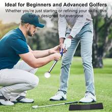 Training Aids, Grip Training Aid Swing Trainer With 1 Arm Posture Correction Band And 1 Telescopic Simulator, Practice Accessories Beginners And Pros - Màu xanh lam - Xem 6