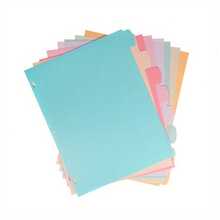 8 przekładek do segregatorów z zakładkami do segregatorów 3-ringowych, wielokolorowe przekładki papierowe, 3 dziurkowane przekładki stron, solidne przekładki indeksujące do segregatorów do szkolnego biura, na powrót do szkoły