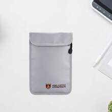 Bolsa de Armazenamento Pequena com Dois Bolsos, Organizador de Arquivos Portátil, Resistente a Chamas, Revestimento de Silicone Não Irritante, Pasta Fácil de Carregar, Bolsa para Documentos - Prata - Visão 2