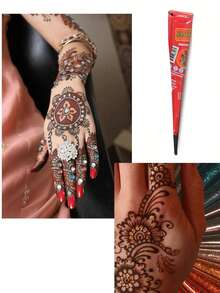 1/3Pcs Henna Tattoo Paste | 9 Colors Available (Including Brown/Black/Red & More) | Special For Temporary Tattoos | Semi-Permanent & Waterproof Formula | Long-Lasting, No Fading | Easy To Use With Stencils | Beginner-Friendly | Suitable For Body Painting & Art Tattoos | Skin-Friendly | Rich Pigmentation | Create Unique Temporary Tattoos - 彩色 - 查看 24