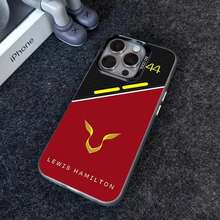 Funda de teléfono Lewis Hamilton  Fórmula 1 Team IMD Color carcasa plateada para 17 16 15 14 13 12 11 Pro Max Plus - Negro - Ver 7
