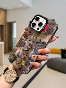 Expression 1pc Monkey Pattern Design TPU Soft Edge Phone Case Compatible With Iphone13/15/14/13/12/11/16/Galaxy/Redmi/OPPO/VIVO/INFINIX, Interesting Puzzle Waterproof Shockproof Anti-Fall Scratch Resistant - Kiểu 2 (1 chiếc) - Xem 6