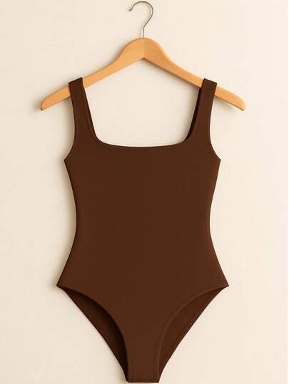 Body Bori Feminino Regata Decote Quadrado Alça Grossa Básico Casual Blogueira Suplex Várias Cores Primavera Verão