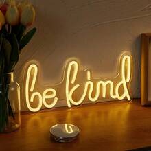 1 Stück LED Rückwandneonschild, "Sei freundlich" 5V USB-Stromversorgung, mit Ein-/Ausschalter, Innenbeleuchtung, Schlafzimmerdekoration, Hochlandrind, Wanddekoration, Outdoor-Weihnachtsdekoration, Weihnachtsgeschenk, Weihnachtsfensterbeleuchtung, WeihnachtsdekoOutdoorfür draußen
