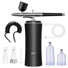 1 pezzo Aerografo ricaricabile senza fili - Kit compressore da 30 PSI, pistola ad aria compressa senza fili ad alta pressione per pittura di modelli, barbieri, decorazione di torte