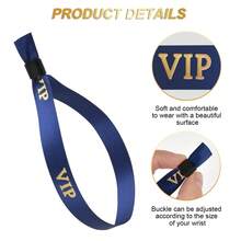 100pcs/10pcs Identification Wristbands, Event Party Wedding Bracelets, Bar Party Race Woven Labels, VIP Check-In Woven Labels, Wristbands, Sports Wristbands, VIP Wristbands, Party Wristbands, Fabric Wristbands, Event Armbands, Music Festival Exhibition Holiday Supplies, Black And Gold VIP Wristbands, Event Party Bracelets, Wedding Holiday, Christmas, Halloween Identification Wristbands - Multicolor - View 9