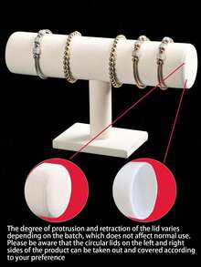 1 pieza Elegante soporte de pulsera de terciopelo negro en forma de T - Soporte de joyería para mesa, regalo del Día de la Madre, adecuado para vitrinas de minorista, sin necesidad de electricidad, base de plástico resistente, excelente para collares, pulseras y relojes, soporte de terciopelo para relojes, superficie de terciopelo suave para mujeres, organizador de escritorio multifuncional, sin electricidad - Adecuado para otros tipos de instalación de torre de joyería elíptica - Multicolor - Ver 10