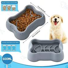 Slow Feeder Dog/Cat Puzzle Feeder Non Skid Bloat Stop Feeding Bowl Black - 如圖 - 查看 2