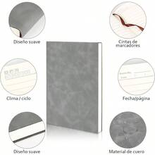 3 Cuaderno Tapa Dura A5 con 3 Bolgrafos, Perfecto para Escribir, Tomar Notas, Dibujar y Llevar un Diario. El Regalo Perfecto para la Escuela y el Trabajo Negro+ Gris+ Azul+ 3 Bolgrafos - Negro + Gris + Marrón + 3 Bolígrafos - Ver 3