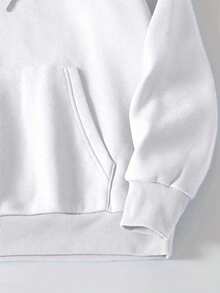 Sudadera con capucha y bolsillo, estampado Mariposas Hoodie mujer - Blanco - Ver 3