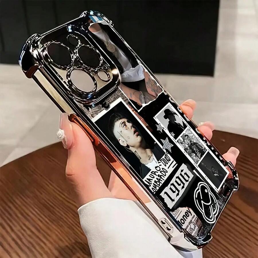 Fundas Transparentes Antigolpes de Duki, Rapper Popular, Adecuadas para iPhone 16 15 14 13 12 Pro Max X XR XSMAX 8 7 Plus con Parte Trasera Suave17,17 Pro Max - Negro - Ver 1