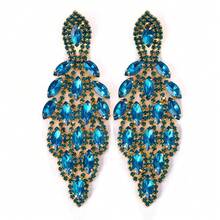 1 par de pendientes colgantes con colgante de hoja colorida, accesorios de pendientes largos formales