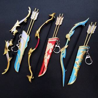 1pc Alloy Mini Bow And Arrow Toy, Perfect Gift For Birthday, Christmas, Holidays