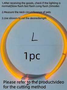 1 pieza Collar de mascota LED recargable de PVC, 3 modos de iluminación, visible por la noche para la de la mascota, adecuado para perros y gatos pequeños a grandes, collar festivo, longitud ajustable. Confirme que el tamaño del producto sea adecuado para el peso de su mascota para evitar daños.