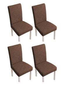 1pc/4pcs/6pcs Abstract Pattern Solid Color L-Shaped Chair Cover, Home Supplies, Dust-Proof Elastic, Nordic Modern Minimalist Style, Universal Elastic, Single, Stool Cover, Wear-Resistant Anti-Fouling, Chair Cover - Dark Camel - View 5