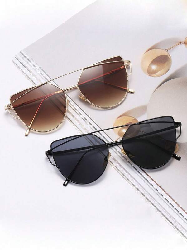 1 Stück/2 Stücke Damen Retro Boho Stil Katzenaugen Vollrand Modebrillen, geeignet für Outdoor-Outfits