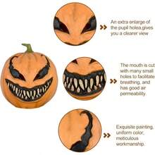 Mscara de calabaza espeluznante, mscara de cabeza de calabaza aterradora para disfraz de Halloween, accesorios de para adultos y hombres y mujeres - Máscara de calabaza - Ver 3