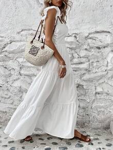 Long White Beach Dress Summer Long New Year Dress - 白色 - 查看 3