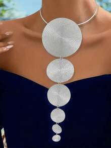 قلادة طويلة بتعليقة عملة قديمة، تصميم مبالغ فيه، أنيقة وعصرية