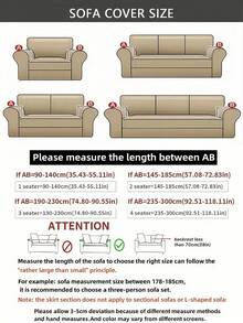 1 件纯色沙发套，弹性沙发保护套，款式防滑设计，柔软舒适透气，所有尺寸，适合所有季节和主题，可洗沙发垫套 - 咖啡棕 - 查看 2