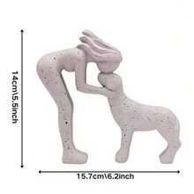 1 peça de arte em resina representando a amizade entre menina e cachorro, estátua de menina e cachorro, comemorando seu vínculo, elegante presente de decoração para casa, para aqueles que têm amizades preciosas, decoração de quarto, lembra a menina com seu fiel companheiro de estimação, estatueta para ambientes internos/externos, decoração de Natal - Multicolorido - Ver 5
