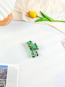 1pc/4pcs Set Elegant Heart Shaped Hair Clips, Cute Plastic Hair Accessories With Hollow Design, Mixed Color Printing, Gift For Women On Valentine's Day Hair Claw Claw Clips Hair Jaw Clip Hair Clamps - Mixed Colors - View 4