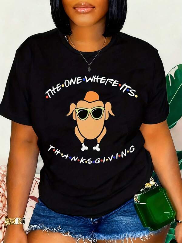 Funny Thanksgiving Turkey T-Shirt The One Where It's Thanksgiving Friends TV Show Inspired Novelty Tee For Women And Men