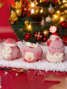 Moule en silicone en forme de pomme de Noël pour personnes âgées, fabriqué en matériau silicone, à utiliser