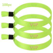 100pcs/10pcs Identification Wristbands, Event Party Wedding Bracelets, Bar Party Race Woven Labels, VIP Check-In Woven Labels, Wristbands, Sports Wristbands, VIP Wristbands, Party Wristbands, Fabric Wristbands, Event Armbands, Music Festival Exhibition Holiday Supplies, Black And Gold VIP Wristbands, Event Party Bracelets, Wedding Holiday, Christmas, Halloween Identification Wristbands - Multicolor - View 3
