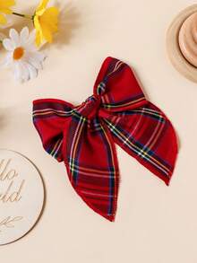 Spinki do włosów z kokardką 1/4 szt., Jednokolorowe spinki do włosów w kratkę z dekoracją w gwiazdki, Urocze spinki do włosów z materiału w kratkę, Najlepszy prezent dla bliskich, Spinki do włosów, Spinki do włosów, Akcesoria do włosów