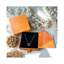 Asavi Atelier Dainty Round Zirconia Pendant Necklace For Women 925 Sterling Silver Elegant Circle Ring Necklace