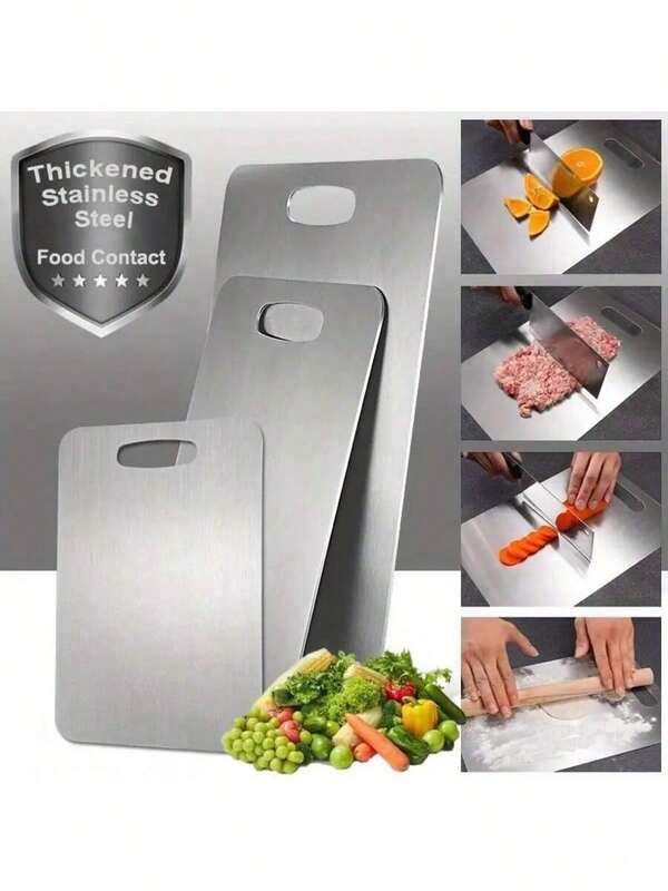 2025 High Quality Cutting Board - Double-Sided, Stainless Steel, Suitable For Kitchen And Dining, Durable, Food , Easy To Clean Kitchen Prep Mat For Vegetables, Fruits, Chicken And Beef