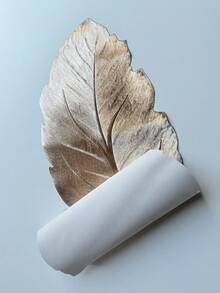 1pc 90cm Length PVC Tablecloth/Table Runner, Leaf Shape, Waterproof, Washable, Home Decor For Living Room, Dining Room, Kitchen, Gold & Silver, Modern Farmhouse Style