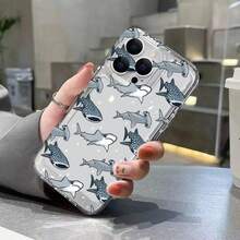 Funda de teléfono suave y transparente compatible con  16 16E 15 14 13 12 11 Pro Max XS X XR 7 8 Plus, funda de animales marinos de verano, tiburón, delfín, pez, compatible con funda de  17, funda de  17 Pro, funda de  17 Pro Max - 8 - Ver 5