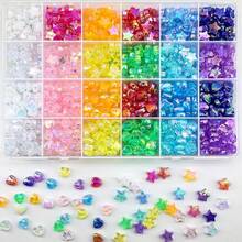 1 Box 24pcs Multi-Size Star & Heart Shaped Jewelry Making Accessories, For Bracelet & Necklace DIY