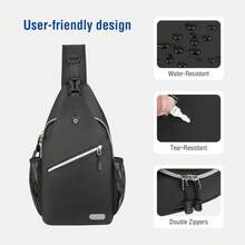 MOSISO Sling Mochila, Multiusos Crossbody Bolso Bandolera Mochila de Senderismo de Viaje - Verde Pavo Real - Ver 6