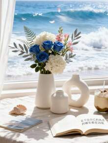 Vaso de cerâmica listrado com 3 peças, vaso de combinação listrado, combinação para casa, decoração de flores em vaso, para decoração de casa, vaso decorativo redondo para centro de mesa, casamento, restaurante, escritório, decoração de sala de estar