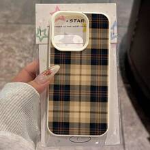 1 buah Casing Ponsel TPU Lembut Motif Kotak-kotak Inggris Vintage, Kompatibel dengan iPhone 17 Pro Max/17/16 Pro Max/15/13/12/11 dan S20 FE/A15/S24/A55, Kompatibel dengan Redmi Note 11/12/13 Pro, Pelindung Anti Jatuh Cakupan Penuh, Versi Internasional, Bukan Versi Domestik - Putih - View 2