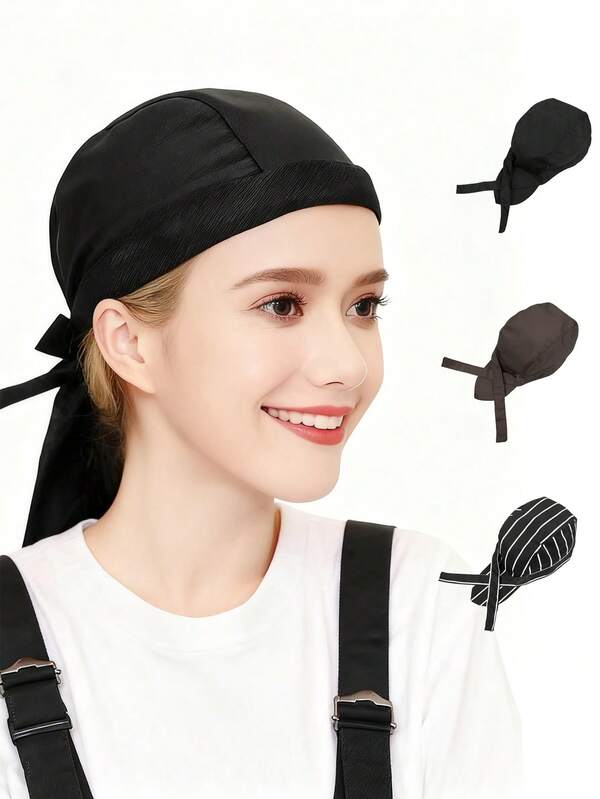1 Stück Unisex verstellbare Kochmütze, atmungsaktiver Piraten Hut, Kellner Kappe & Kopftuch für Restaurant Bäckerei Kocharbeit Kappe