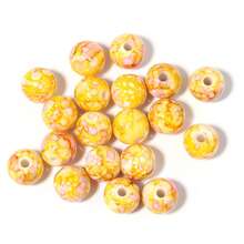 Acrylic 8mm Multi-Color Painted Pattern Round Beads - 100pcs For Jewelry Making, DIY Bracelet, Necklace, Phone Chain Craft Supplies