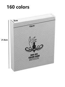 专业120色/216色指甲油色卡，菠萝纹理，嵌入式无胶指甲油凝胶展示卡册，美甲沙龙美甲设计展示册，指甲油颜色样本美甲练习卡设计板（粉色、白色、金色） - 彩色 - 查看 9