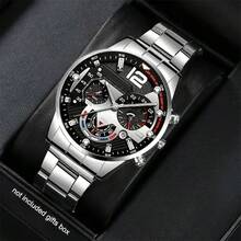 Set de 3 relojes de pulsera de hombre de aleación premium, uso versátil diario, gran valor, regalo ideal