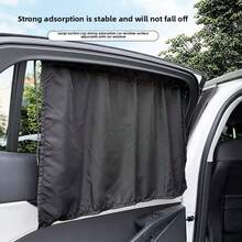 Suction Cup Curtain In The Car Window Sunshade Cover Cartoon Universal Side Window Sunshade UV - Black - View 3