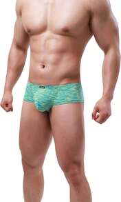 IKingsky Men'S Colorful Cheeky Boxer Briefs Sexy Brazilian Back Mens Underwear Quick-Dry Mini Cheek Thong Under Panties - ColorE - 查看 6